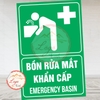 Tem Decal Dán [Chỉ Dẫn] BỒN RỬA MẮT KHẨN CẤP - EMERGENCY BASIN | Decal Song Ngữ Việt - Anh | Chống nước, chống phai