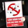 (MẪU CHỮ NHẬT) Logo Tem Decal Dán CẤM ĐÁNH BÀI,No Gamble, Tem Cấm Chơi Cờ Bạc,Đánh Bài, Có Keo Sẵn Tiện Dụng Chống Nước