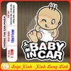 Tem Decal Dán Baby In Car Trang Trí Ô Tô, Chống Nước, Chống Bay Màu Chất Lượng Cao, Có Trẻ Trong Xe