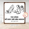 (Mẫu MỚI 3) Tem Decal Dán Vui Lòng Để Giày Dép Bên Ngoài, Nhắc Nhở Bỏ Giày Dép, Decan Chống Nước Dán Kính,Dán Tường