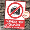 LOGO TEM STICKER CẢNH BÁO ĐỊA ĐIỂM CẤM QUAY PHIM CHỤP ẢNH , NO PHOTO AND VIDEOS