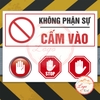 Tem Decal dán sẵn - KHÔNG PHẬN SỰ CẤM VÀO (Chữ Đỏ) - Decal bóc dán sẵn có keo, chống phai, chống nước tiện dụng
