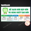 Tem Decal Dán Nội Quy 5S, Tiêu Chuẩn 5S Cải Tiến Công Xưởng,Quy Trình 5S, 5S Methodology,Decan Dán Chống Nước Có Keo Sẵn