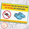 Logo Tem Sticker Không Mang Giày Dép Vào Nhà Vệ Sinh, Yêu Cầu Sử Dụng Giày Dép Của Nhà Nghỉ. No Shoes Sandals In Toilet
