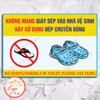Logo Tem Sticker Không Mang Giày Dép Vào Nhà Vệ Sinh, Yêu Cầu Sử Dụng Giày Dép Của Nhà Nghỉ. No Shoes Sandals In Toilet