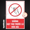 Tem Decal Dán Cấm Không Được Xả Rác Trên Mái Nhà, Không Vứt Rác Bừa Bãi, Giữ Gìn Vệ Sinh Chung,Tem Có Keo Sẵn Chống Nước