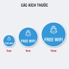 Sticker Tròn Free Wifi Hình Mèo Dễ Thương - Tem Dán Cửa Kính Quán Cafe, Tiệm Trà Sữa, Cửa Hàng
