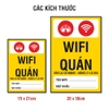 Tem Decal Bảng Wifi Quán Vui Nhộn Vàng Đỏ Có Ô Ghi Mật Khẩu - Biển Dán Quán Nhậu, Quán Bia, Quán Ăn
