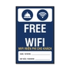 Tem Decal Bảng Free Wifi Song Ngữ Việt Anh Có Ô Ghi Network, Password - Biển Dán Khách Sạn, Homestay