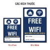 Tem Decal Bảng Free Wifi Song Ngữ Việt Anh Có Ô Ghi Network, Password - Biển Dán Khách Sạn, Homestay