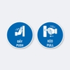 Bộ 2 Sticker Tròn Đẩy Kéo Push Pull Có Icon Bàn Tay - Tem Dán Cửa Kính, Cửa Ra Vào Cửa Hàng