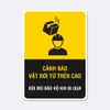 Sticker Cảnh Báo Vật Rơi Từ Trên Cao - Tem An Toàn Lao Động Dán Công Trường, Kho Kệ, Nhà Xưởng