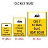 Tem Decal Chú Ý Xe Nâng Đang Hoạt Động Song Ngữ - Biển Cảnh Báo Forklift Dán Kho Hàng, Nhà Xưởng