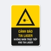Sticker Cảnh Báo Tia Laser Không Nhìn Trực Tiếp - Tem An Toàn Dán Máy Khắc, Máy Cắt Laser