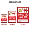 Tem Decal Thông Báo Nghỉ Tết 2027 Đỏ Vàng Có Ô Ghi Ngày Nghỉ, Ngày Mở Cửa - Biển Dán Cửa Hàng, Quán, Văn Phòng
