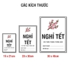 Tem Decal Thông Báo Nghỉ Tết Tối Giản Trắng Đen Có Ô Ghi Ngày Nghỉ, Mở Cửa Lại - Biển Dán Cửa Kính Shop, Công Ty