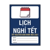 Tem Decal Lịch Nghỉ Tết Nguyên Đán 2027 Có Ô Ghi Ngày Nghỉ, Đi Làm Lại - Biển Dán Công Ty, Văn Phòng, Nhà Xưởng