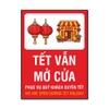 Tem Decal Tết Vẫn Mở Cửa Phục Vụ Xuyên Tết Song Ngữ - Biển Thông Báo Dán Cửa Hàng, Quán Cafe, Nhà Hàng