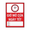 Tem Decal Giờ Mở Cửa Ngày Tết Có Ô Ghi Giờ Mùng 1, 2, 3 - Biển Thông Báo Dán Cửa Hàng, Quán Ăn, Tiệm Tóc