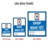 Tem Decal Shop Nghỉ Tết Vui Lòng Đặt Hàng Online Có Ô Ghi Ngày - Biển Thông Báo Dán Cửa Hàng, Shop Quần Áo