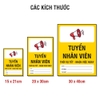 Tem Decal Tuyển Nhân Viên Thời Vụ Tết Có Ô Ghi Vị Trí, Số Lượng, Thu Nhập - Biển Dán Cửa Hàng, Quán Ăn