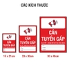 Tem Decal Cần Tuyển Gấp Sau Tết Có Ô Ghi Vị Trí, Số Lượng, Thu Nhập - Biển Tuyển Dụng Dán Cửa Hàng, Quán