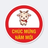 Sticker Tròn Chúc Mừng Năm Mới Hình Dê Con 2027 - Tem Dán Bao Lì Xì, Giỏ Quà Tết, Hộp Bánh Mứt, Cửa Kính