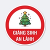 Sticker Tròn Giáng Sinh An Lành Cây Thông Noel - Tem Dán Hộp Quà, Túi Quà, Thiệp, Hộp Bánh, Cửa Kính