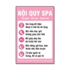 Tem Decal Nội Quy Spa Giữ Yên Tĩnh Có Hình Màu Hồng - Biển Dán Spa, Tiệm Nail, Thẩm Mỹ Viện, Salon