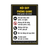 Tem Decal Nội Quy Phòng Game Có Hình Nền Đen - Biển Dán Quán Net, Phòng Máy, Cyber Game