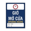 Tem Decal Giờ Mở Cửa Opening Hours Có Ô Ghi Giờ - Biển Dán Cửa Kính Cửa Hàng, Quán Cafe, Spa, Văn Phòng