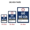 Tem Decal Giờ Mở Cửa Opening Hours Có Ô Ghi Giờ - Biển Dán Cửa Kính Cửa Hàng, Quán Cafe, Spa, Văn Phòng
