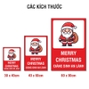 Decal Dán Kính Noel Merry Christmas Ông Già Noel Cỡ Lớn 30x40, 40x60, 60x90cm - Trang Trí Giáng Sinh Cửa Hàng