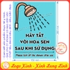 Logo Tem Sticker Nhắc Nhở Tắt Vòi Hoa Sen Sau Khi Sử Dụng, Turn Off The Shower After Using, Chống Nước Có Keo Dán Sẵn