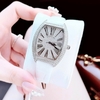 Set đồng hồ nữ chính hãng Roberto Era RE022 dây da trắng mặt số la mã, vỏ bạc silver size 36mm