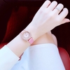Set đồng hồ nữ chính hãng Roberto Era RE834 dây da lụa hồng size 32mm mặt đính đá kèm dây kim loại và phụ kiện màu vàng hồng