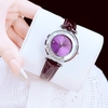 Đồng hồ nữ chính hãng Roberto Era RE0849 dây da tím mặt đá chảy size 32mm vỏ silver