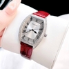 Đồng hồ Rivero nữ chính hãng, đồng hồ Rivero R9007 dây da đỏ vỏ silver size 34mm