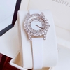 Đồng hồ nữ chính hãng Roberto Era RE8344 dây da lụa màu trắng vỏ silver, mặt đồng hồ đính đá size 32mm