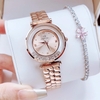 Set đồng hồ nữ chính hãng Roberto Era RE0843 dây da hồng vỏ rose size 32mm kèm bộ dây kim loại và phụ kiện