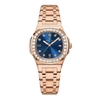 Đồng Hồ Nữ Carnival 8160L2-VH-X Vàng Hồng Mặt Xanh Dương Viền Đá Size 34mm Sapphire