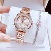 Set đồng hồ nữ chính hãng Roberto Era RE0843 dây da hồng vỏ rose size 32mm kèm bộ dây kim loại và phụ kiện