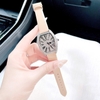 Set đồng hồ nữ chính hãng Roberto Era RE022 dây da nude mặt số la mã vỏ silver size 36mm