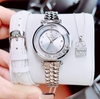 Set đồng hồ nữ chính hãng Roberto Era RE0841 dây da trắng vỏ silver size 32mm, kèm bộ dây kim loại và phụ kiện