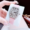 Set đồng hồ nữ chính hãng Roberto Era RE022 dây da hồng mặt số la mã vỏ silver size 36mm