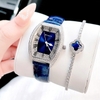 Đồng hồ Rivero nữ chính hãng, đồng hồ Rivero R9007 dây da xanh dương vỏ silver size 34mm