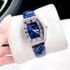 Đồng hồ Rivero nữ chính hãng, đồng hồ Rivero R9007 dây da xanh dương vỏ silver size 34mm