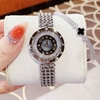Đồng Hồ Nữ Franklin Dây Thép Silver Mặt Xà Cừ Đen Xoay 360 Độ Size 32mm FL5488 Tặng Kèm Vòng Tay