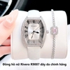 Đồng hồ Rivero nữ chính hãng, đồng hồ Rivero R9007 dây da trắng vỏ silver size 34mm