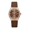 Đồng Hồ Nữ Carnival 8173L2 Dây Cao Su Nâu Đính Đá Rose Size 34mm Quartz Japan Carnival 8173L2-VH-DCS-N